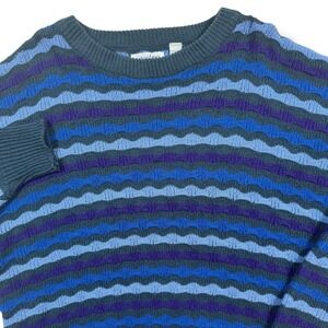 Vintage Saturdays Knit Sweater Biggie Cosby Blue Purple Size Large‎